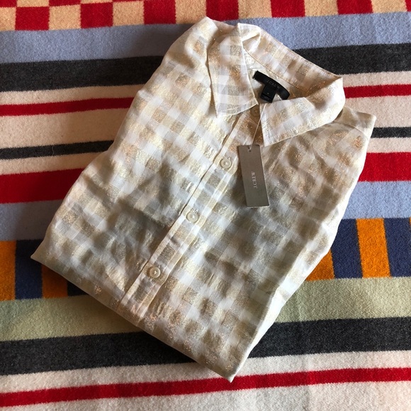 J.crew metallic voille popover, sz 6, NWT - Picture 2 of 6